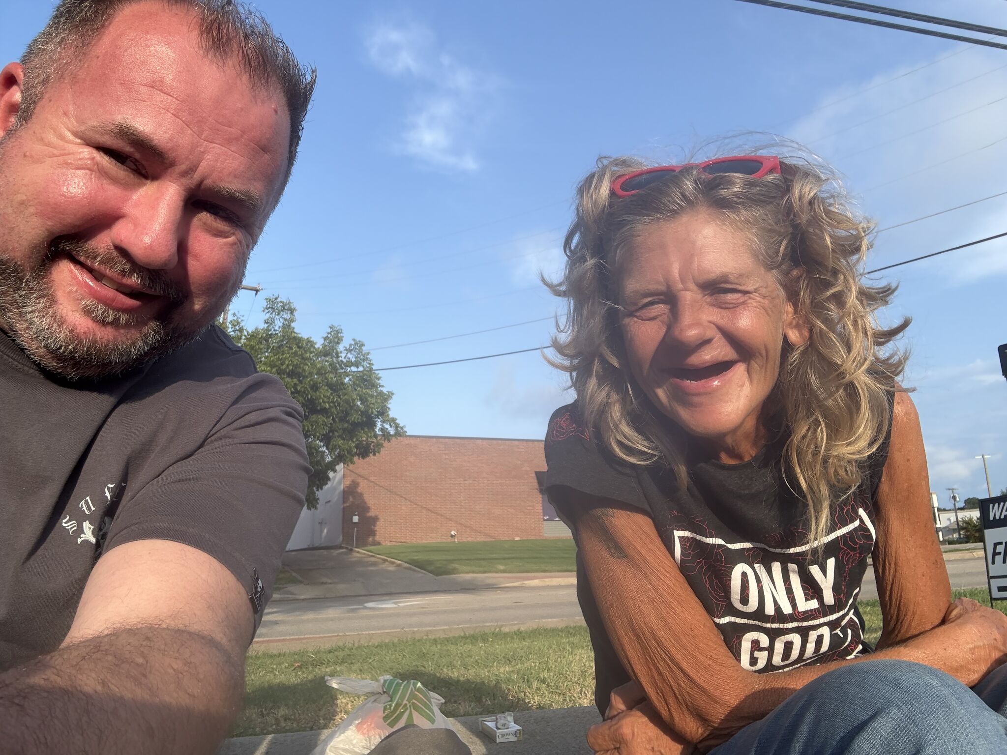 Dustin Luke Kay, professionally known as Luke Kay, participating in homeless outreach and community service in North Texas